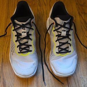 Nike White and Black Sneakers with Yellow Accents